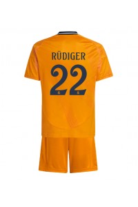 Real Madrid Antonio Rudiger #22 Babytruitje Uit tenue Kind 2024-25 Korte Mouw (+ Korte broeken)